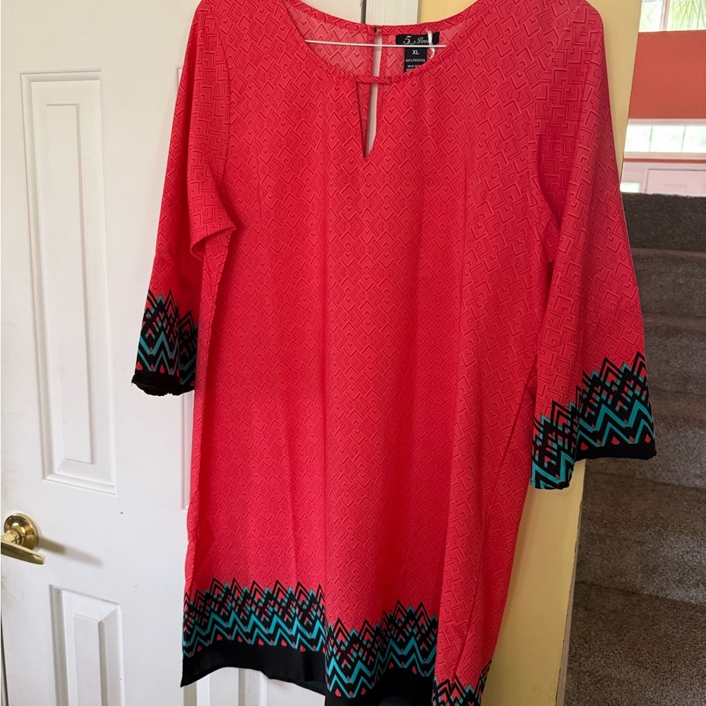 5th & Love‎ Red and Black Boxy Tunic/Dress